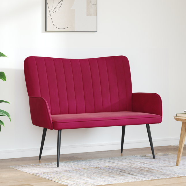 2-sits soffa Vinröd 115 x 61 x 87 cm Sammet