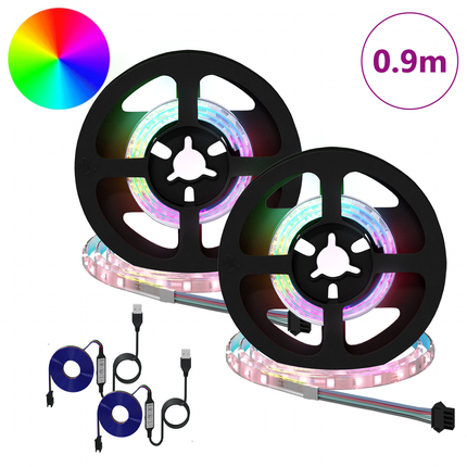 LED Band 2 st Svart och Transparent Koppar och plast