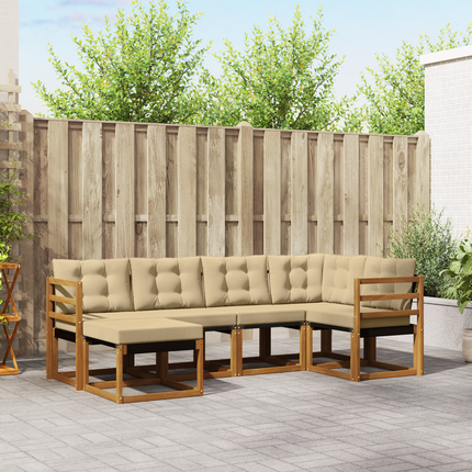 Utomhussoffset 6 st Naturlig och Beige