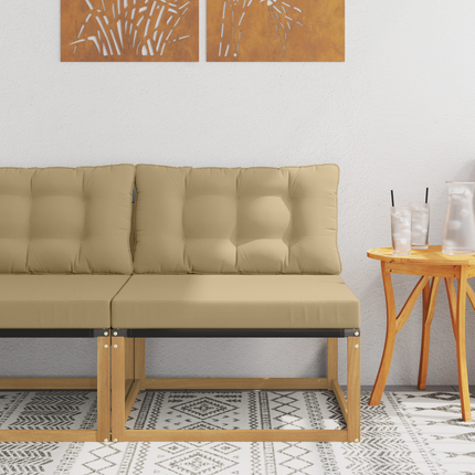 Utomhus Mellansoffa med kudde Vit 79 x 83 x 73 cm stål
