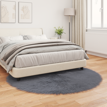 Fuskfäll matta TAFALLA Antracit Ø 200 cm Polyester