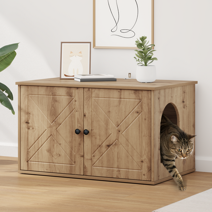 Katt hus Artisan Ek 85 x 55 x 50,5 cm Konstruerat trä
