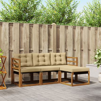 Utomhussoffset 4 st Naturlig och Beige