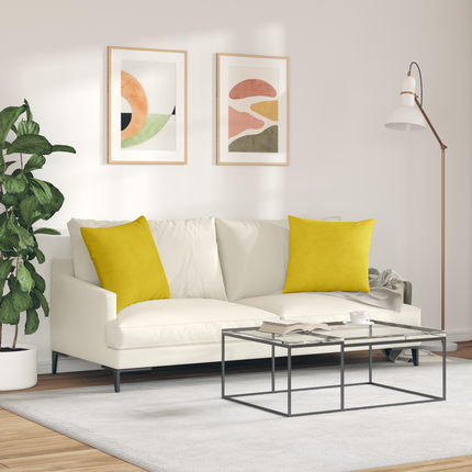 Sofakuddar 2 pcs Gul 50 x 50 cm Kordread tyg