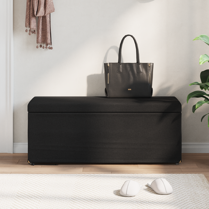 Pall Svart 101 x 41 x 40 cm Tyg och Konstruerat Trä