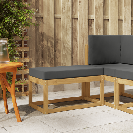 Utomhuspall med kudde Vit 80 x 43 x 45 cm Massivt Akaciaträ
