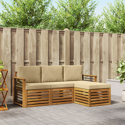 Utomhussoffset 4 st Naturlig och Beige
