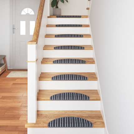 Självhäftande trappmattor 15 st 56 x 17 x 3 cm Non-Slip Grå