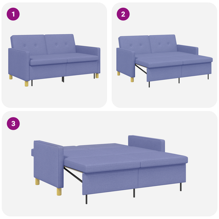 Pull Out Sofa Bed Jeansblå Tyg