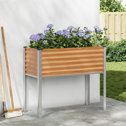 Trädgårdsplanterare Ljusbrun 100 x 45 x 90 cm Galvaniserat Stål