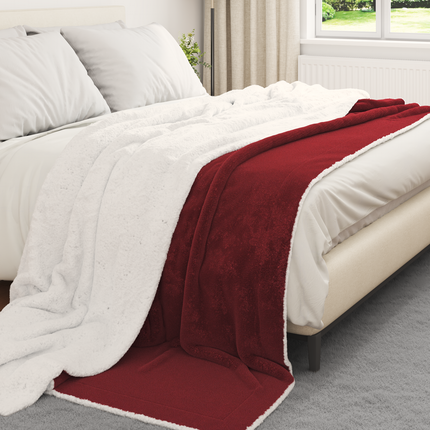 Kastfilt Bordeaux Röd 220 x 240 cm 2.67 Fleece