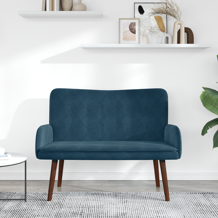 2-sits soffa Blå 115 x 61 x 87 cm Sammet