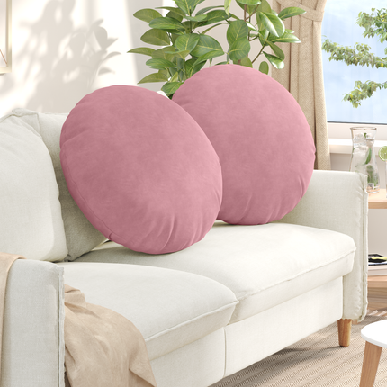 Sittkuddar 2 st Sammet Rosa Ø60 x 21 cm
