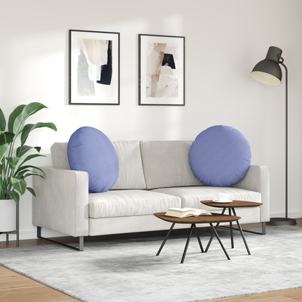 Sittkuddar 2 st tyg Jeansblå Ø80 x 29 cm