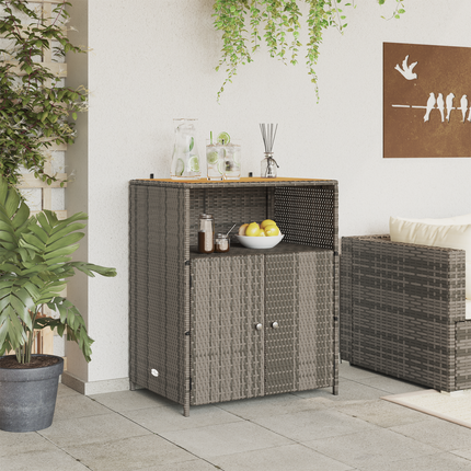 Skåp med hylla Grå 70 x 50 x 87 cm Polyester och Roly Rattan