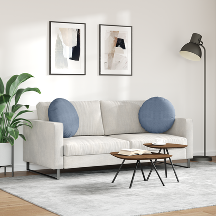 Sittkuddar 2 st Kordread tyg Blå Ø50 x 19 cm