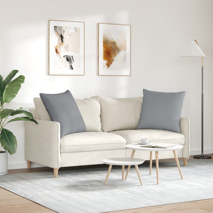 Sofakuddar 2 st tyg Ljusgrå 60 x 60 cm