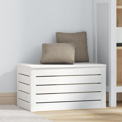Förvaringslåda vit 59,5x36,5x33 cm massiv furu