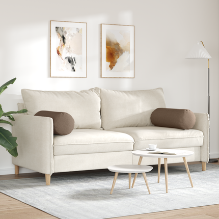 Bolsterkuddar 2 pcs Brun Ø 25 x 70 cm tyg