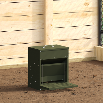 Kyckling Trampmatare Olivgrön 33 x 42 x 40 cm Kallvalsat Stål