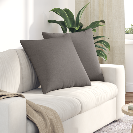 Sofakuddar 2 st tyg Taupe 60 x 60 cm