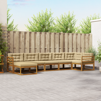 Utomhussoffset 7 st Naturlig och Beige