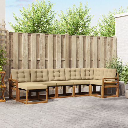 Utomhussoffset 7 st Naturlig och Beige