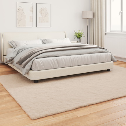 Halkfri matta i konstgjord kaninfäll OLITE Taupe 200 x 280 cm