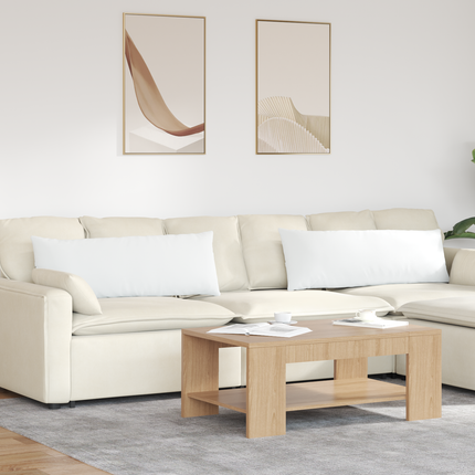 Sofakuddar 2 st tyg Vit 120 x 40 cm