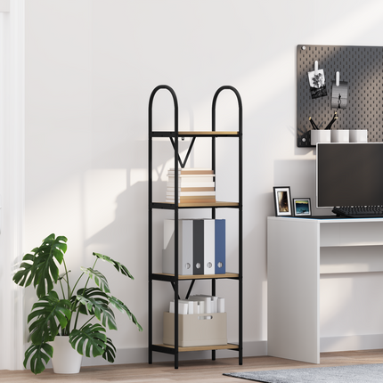 Hyllsystem 4 nivåer 40 x 30 x 146 cm Konstruerat trä Artisan Ek
