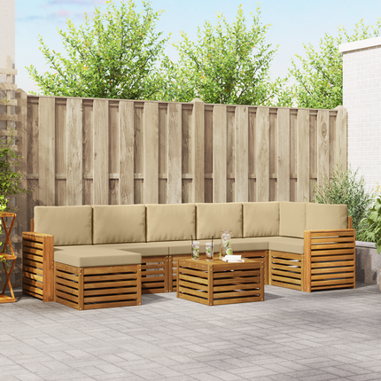 Utomhussoffset 8 st Naturlig och Beige