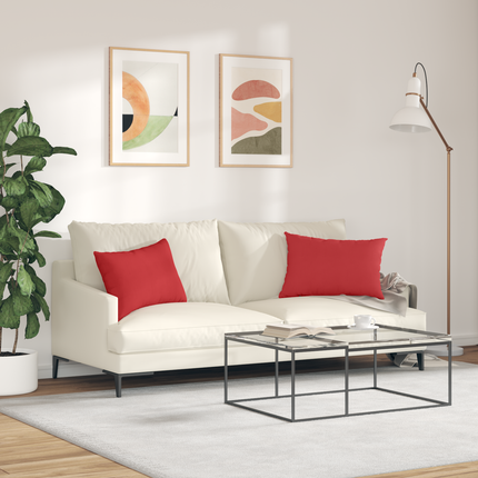 Sofakuddar 2 st tyg Röd 60 x 40 cm