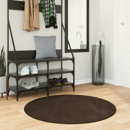 Mellanhög mjuk och tvättbar matta HUARTE Brun Ø 100 CM