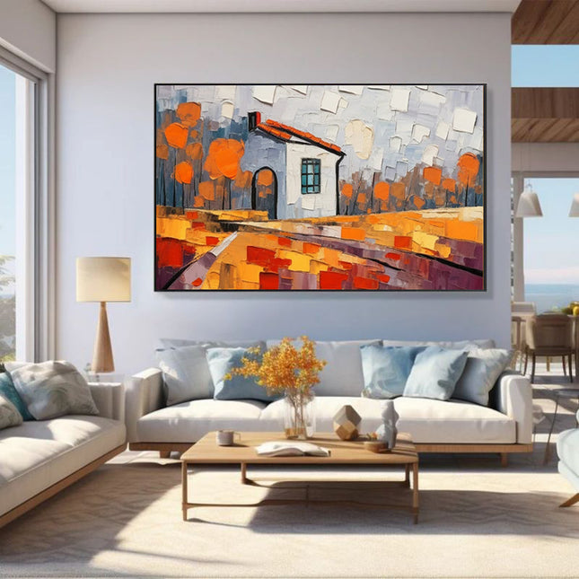 Handmade Oil Painting Canvas Wall Art Decoration Rural Landscape For Home Living Room Dining Room Decor Rolled Frameless Unstretched Painting