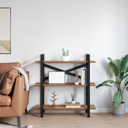 Hyllsystem 3 nivåer 100 x 33,5 x 102 cm Konstruerat trä
