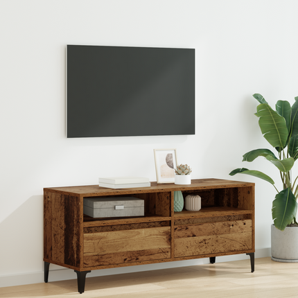 TV-skåp med låda Gammalt trä 100 x 34,5 x 44,5 cm