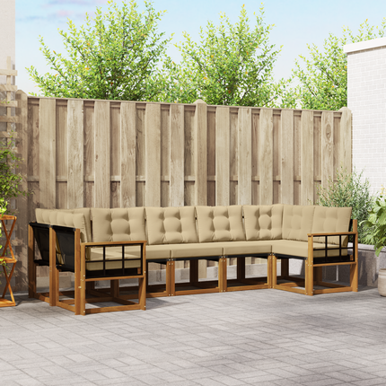 Utomhussoffset 7 st Naturlig och Beige