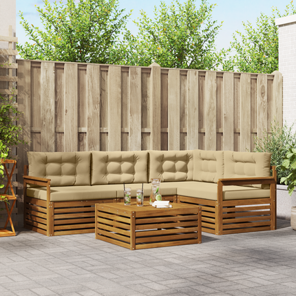 Utomhussoffset 5 st Naturlig och Beige
