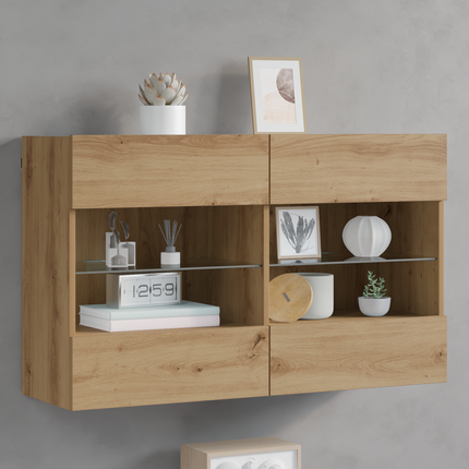 TV Vägghylla 98,5 x 30 x 60,5 cm Artisan Ek Konstruerat trä