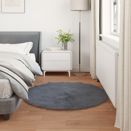 Fuskfäll matta TAFALLA Antracit Ø 120 cm Polyester
