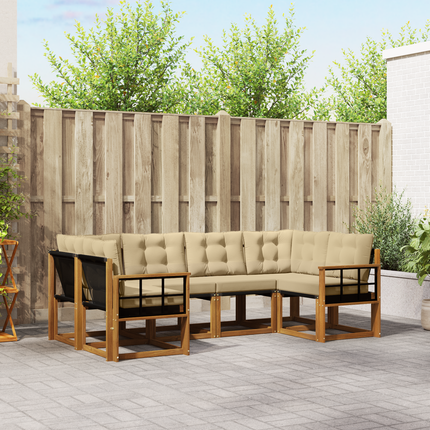 Utomhussoffset 6 st Naturlig och Beige