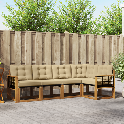 Utomhussoffset 5 st Naturlig och Beige