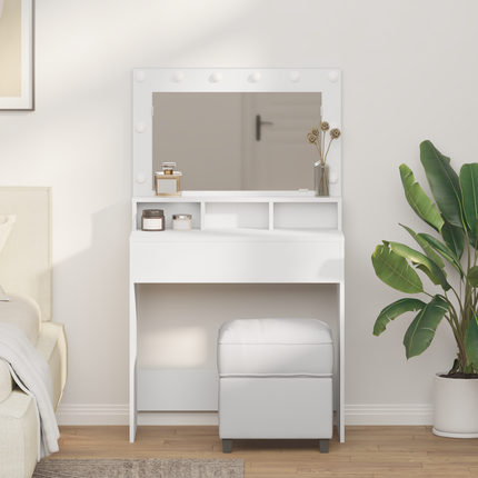 Smyckebord Vit 78,5 x 41 x 135 cm Konstruerat trä