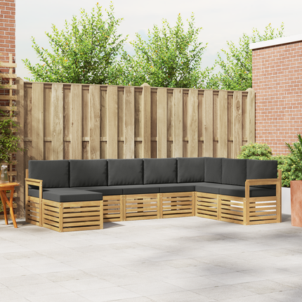 Utomhussoffset 8 st Vit och antracit Polyester