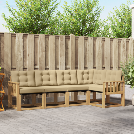 Utomhussoffset 5 st Vit och Beige