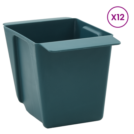 Blomlådor för Euro-pallar 12 st Grön 14 x 9 x 9,5 cm