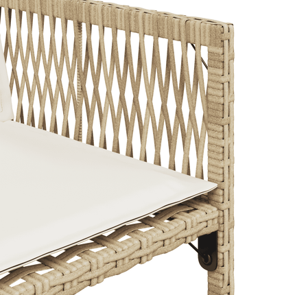 Matgrupp för trädgården med dynor 11 delar beige konstrotting