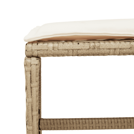 Matgrupp för trädgården med dynor 11 delar beige konstrotting