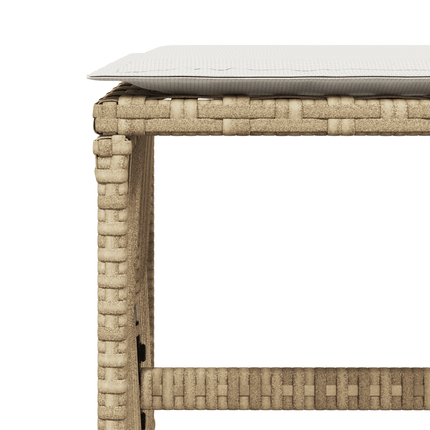 Matgrupp för trädgården med dynor 11 delar beige konstrotting