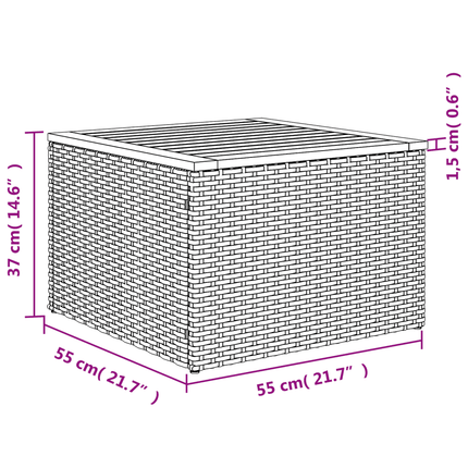 Loungegrupp för trädgården med dynor 11 delar grå konstrotting